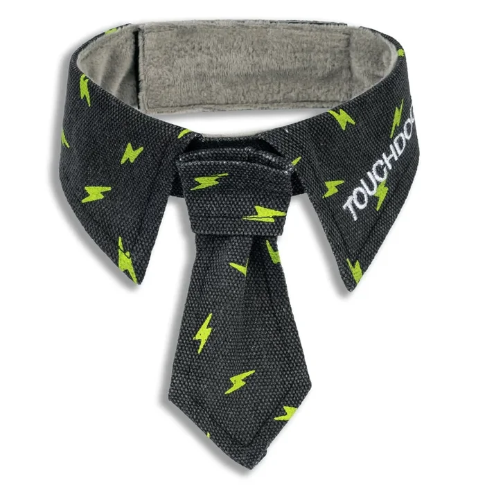 Touchdog ® Black Pattern Easy-Adjustable Velcro Designer Accessory Fashion Dog Necktie