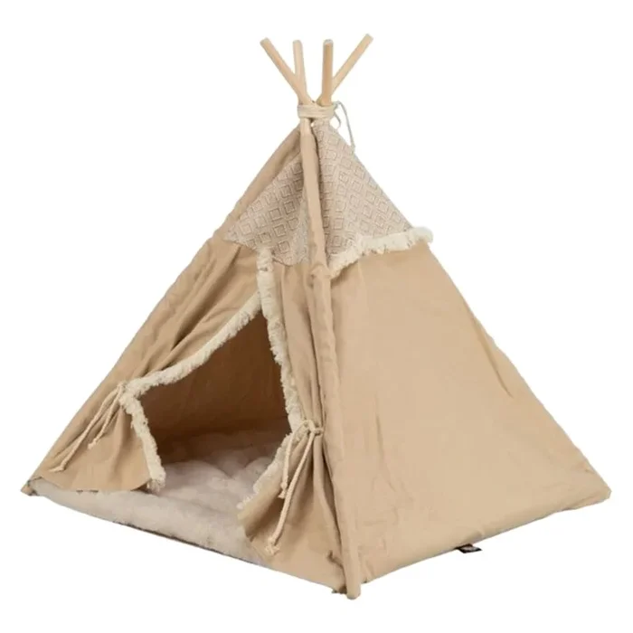 Trixie Pet Products Tipi Boho Cat House and Lounger – L:21″ X W:21″ X H:25″ Inches