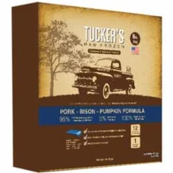 Tucker’s Dog Frozen Patties Complete Balance Pork and Bison – 6 lbs
