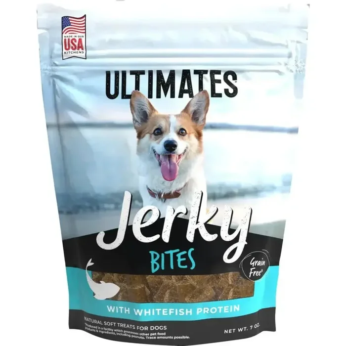 Ultimates Jerky Bites Dog Treats Whitefish, 7 oz