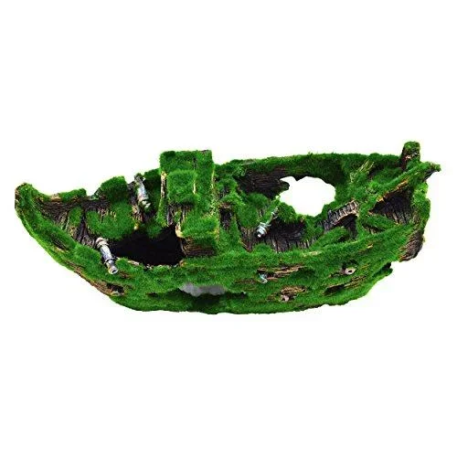 Underwater Treasures Mossy Sunken Ship