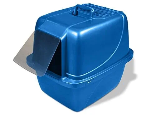 Van Ness Enclosed Cat Litter Pan – Blue – XL