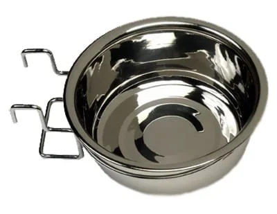 Vasos de acero inoxidable con soporte de alambre para gallinero Indipets