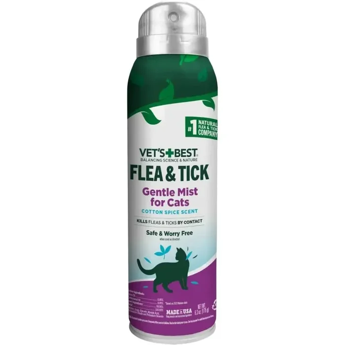 Vet’s Best Cotton Spice Scent Flea & Tick Gentle Mist for Cats 6.3 oz