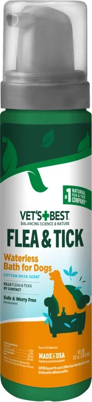 Vet’s Best Flea & Tick Waterless Bath for Dogs Cotton Spice Scent, 1ea/8 oz