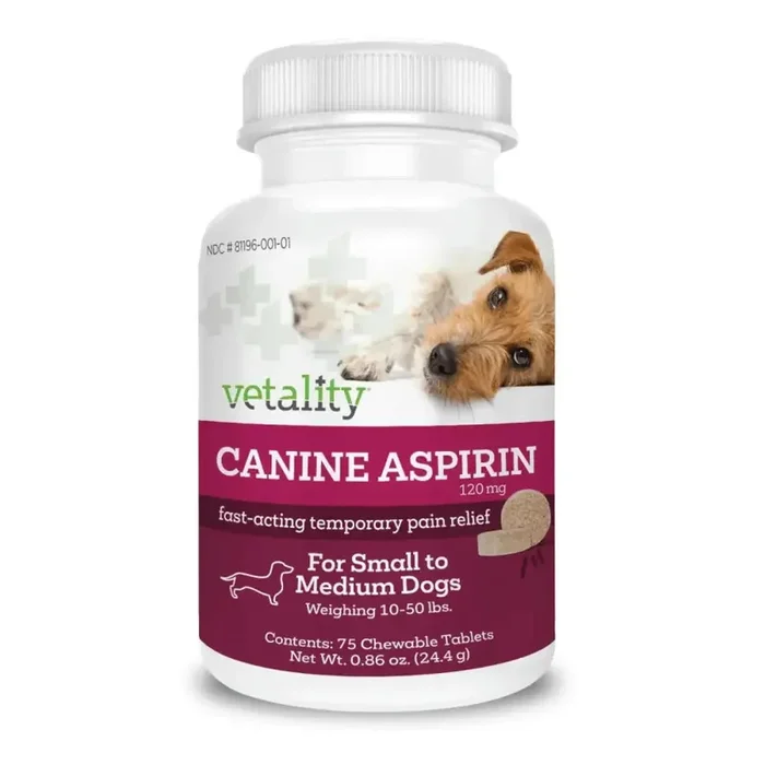 Vetality Canine Aspirin – Fast Acting Pain Relief for Dogs