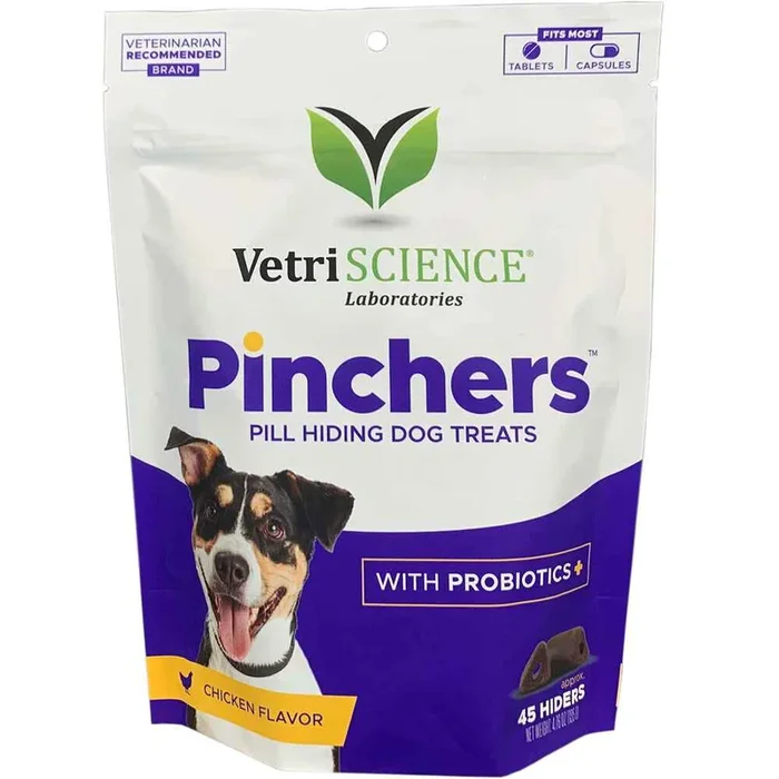 Vetriscience Labs Pinchers Chicken Pill Pocket Hiding Soft and Chewy Dog Treats – 45 Count