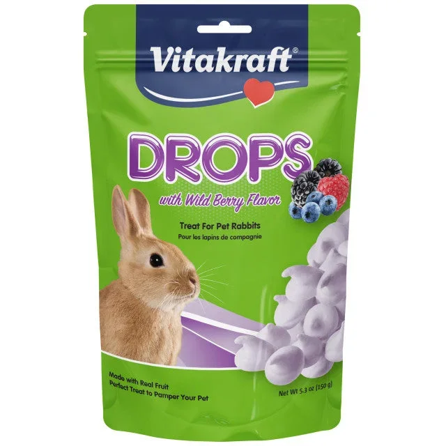 Vitakraft Drops with Wild Berry Flavor Treat for Pet Rabbits