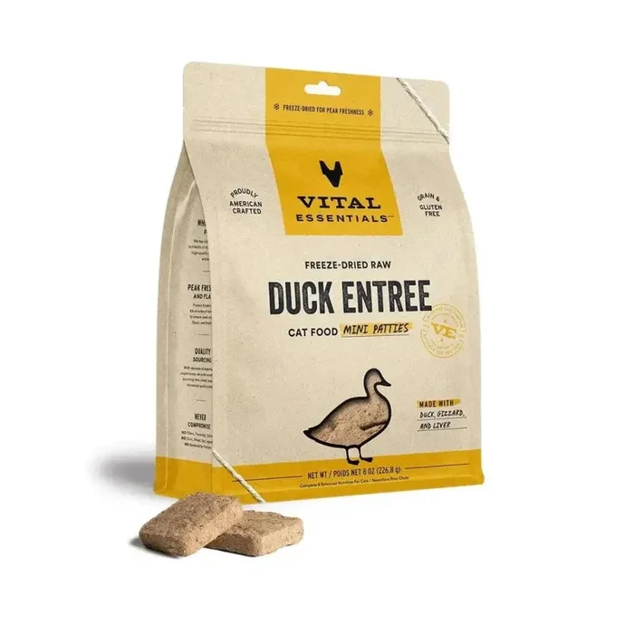 Vital Essentials® Freeze-Dried Raw Duck Entree Cat Food Mini Patties