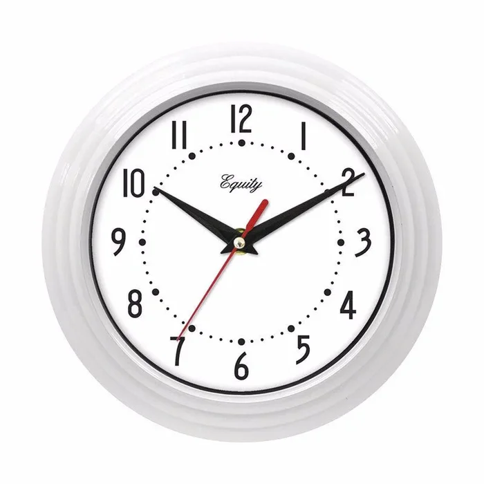 WALL CLOCK 8″ WHT
