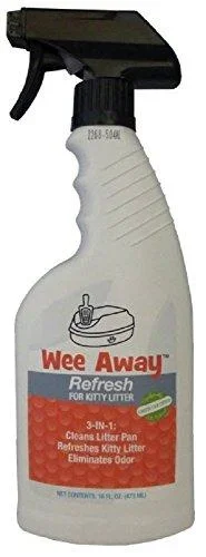 Wee Away Refresh Kitty Litter Rejuvenator Cat Deodorizer – 16 oz Bottle
