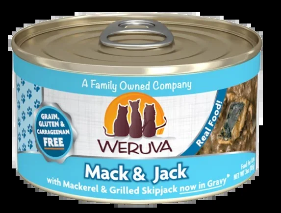 Weruva Classic Cat Mack & Jack Mackerel & Grilled Skipjack in Gravy Canned Cat Food