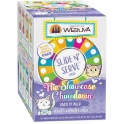 Weruva Slide and Serve Chow Down Variety Pack Wet Cat Food – 2.8 Oz – Case of 16