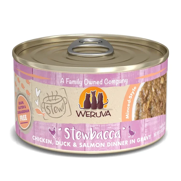 Weruva Stewbacca Chicken Duck and Salmon Canned Cat Food – 2.8 Oz – Case of 12