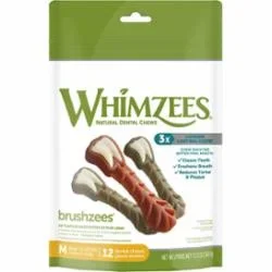 Whimzees Brushzee Dental Dog Chews – Medium – 12.7 Oz