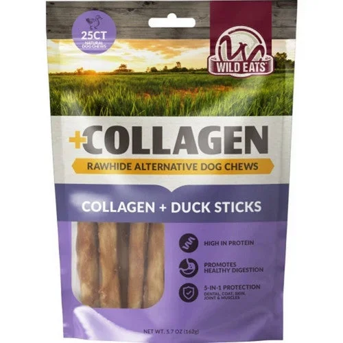 Wild Eats, Wild Eats Collagen Retriever Sticks, .6 CM X 5 IN-25,Duck