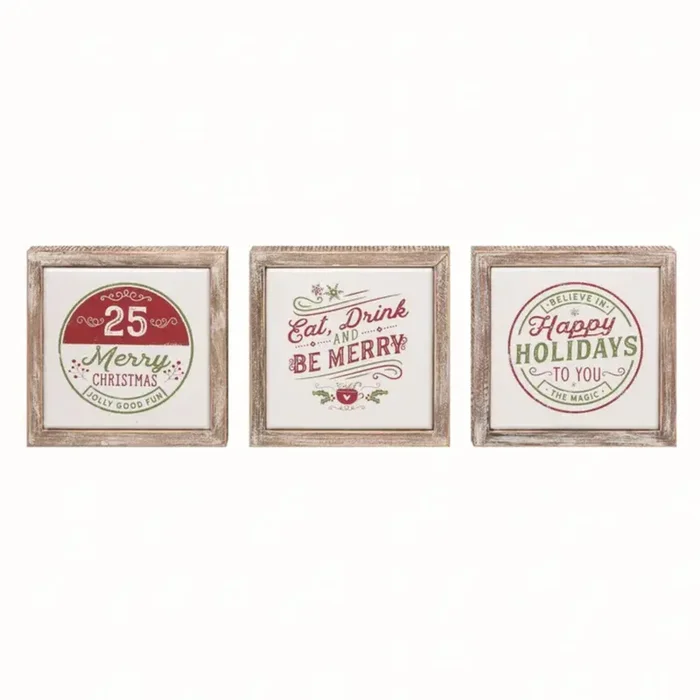 Wood Candy Cane Decor Block Assorted