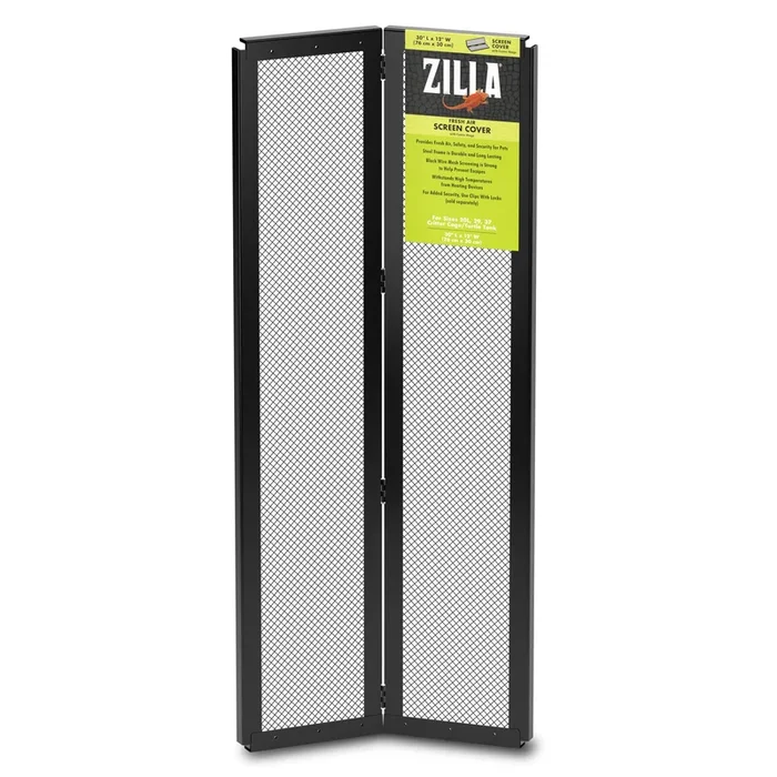 Zilla Fresh Air Screen Cover with Center Hinge for Terrariums or Aquariums – L:30 X W:12 Inches