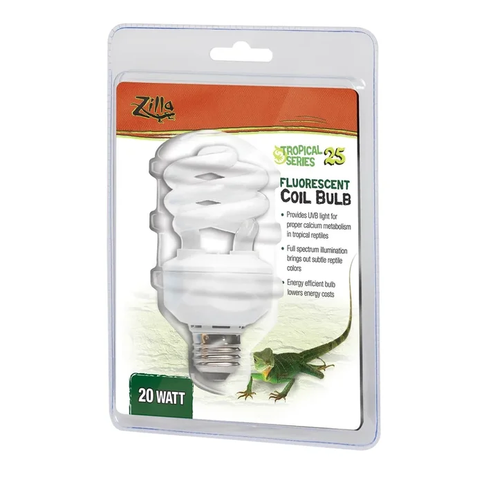 Zilla Tropical Super UV Flourescent Coil Bulb Reptile Lighting – 20 Watt