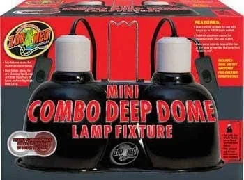 Zoo Med Laboratories 100 Watt Mini Combo Deep Dome Lamp Fixture – 5.5 Inch Domes