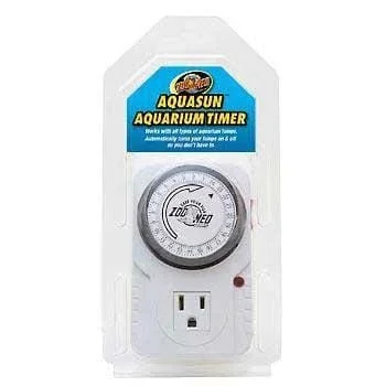 Zoo Med Laboratories AquaSun Single Plugin Outlet 24-Hour Aquarium Timer – White