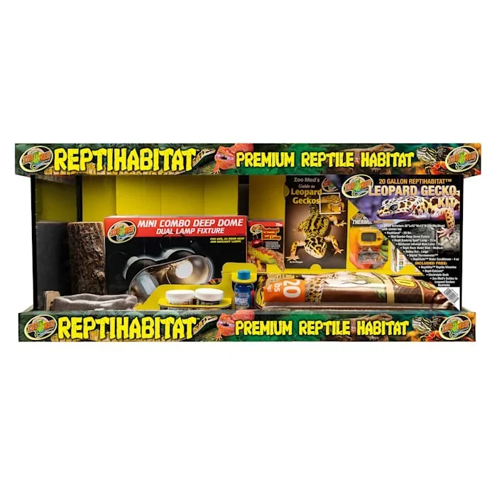 Zoo Med Laboratories ReptiHabitat Glass Cage Leopard Gecko Terrarium Kit – 20 Gallons – L:30 X W:12 X H:12 Inches
