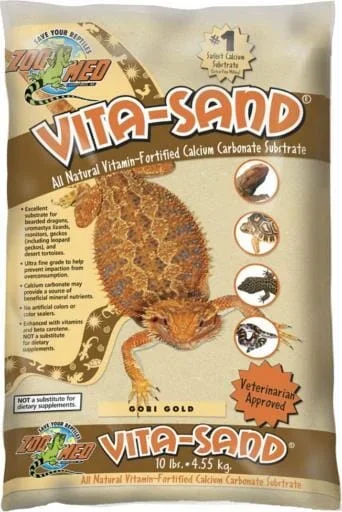 Zoo Med Laboratories Vita Sand Natural Calcium Carbonate Reptile Substrate – Gobi Gold – 10 Lbs