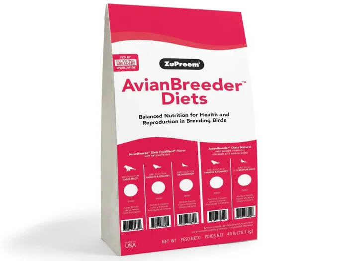 Zupreme AvianBreeder Diet Natural Blend for Breeding Parrots and Conures Bird Food – 40 Lbs